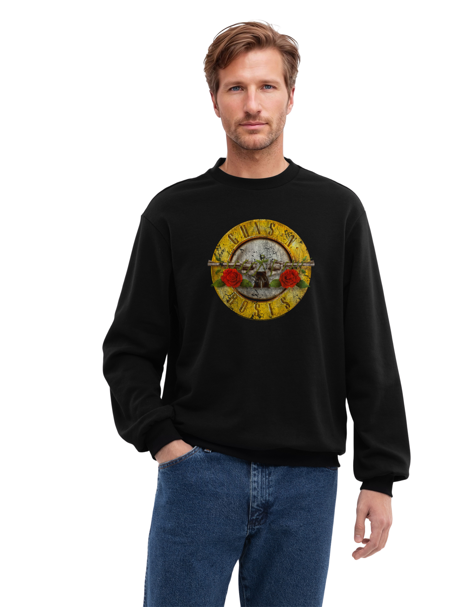 Guns n 'Roses Vintage Bullet Logo Herren normales Sweatshirt