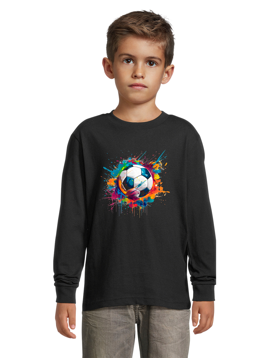 T-shirt de balle de football coloré