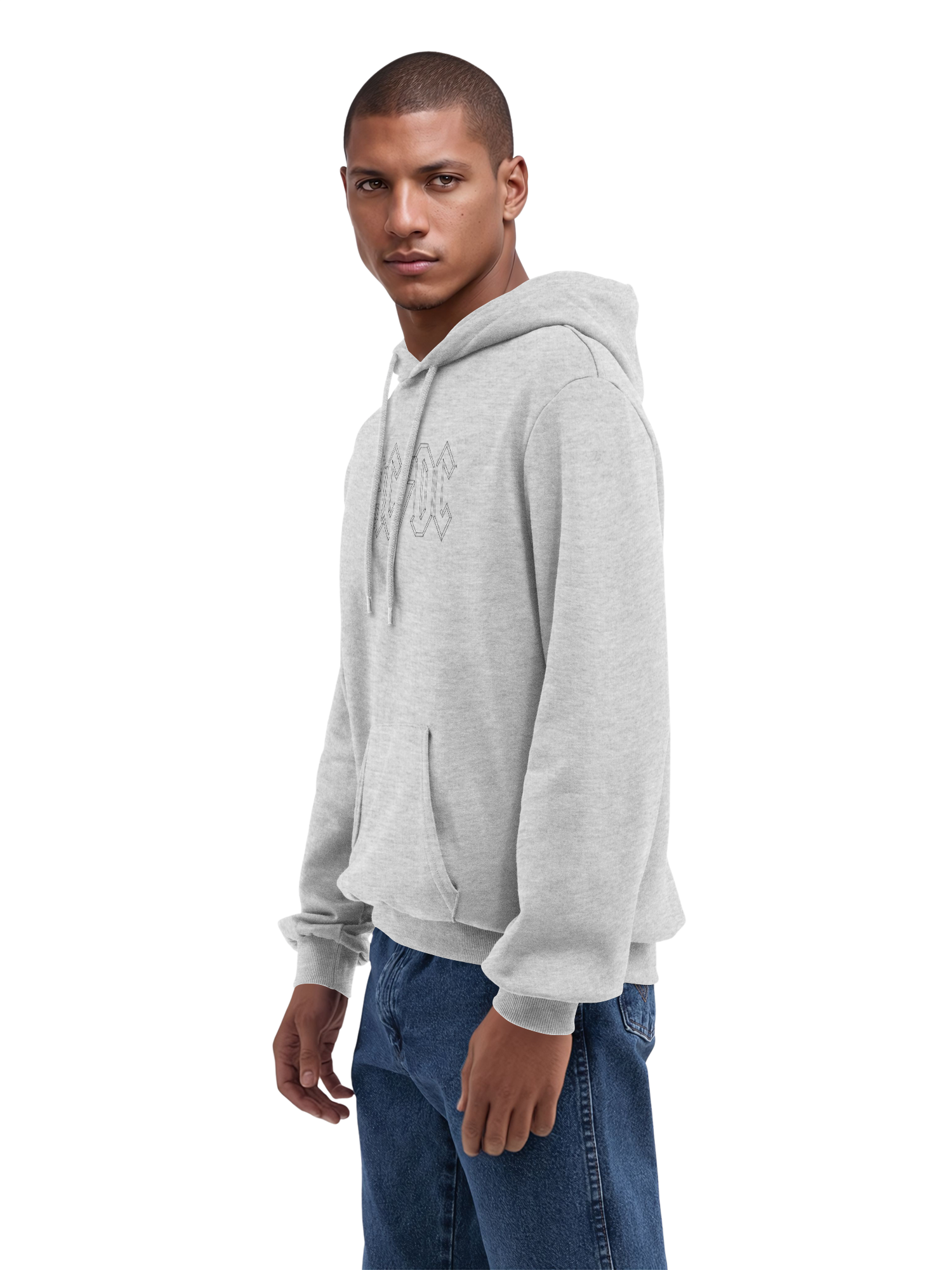 AC/DC Black Outline Logo Organic Hoodie