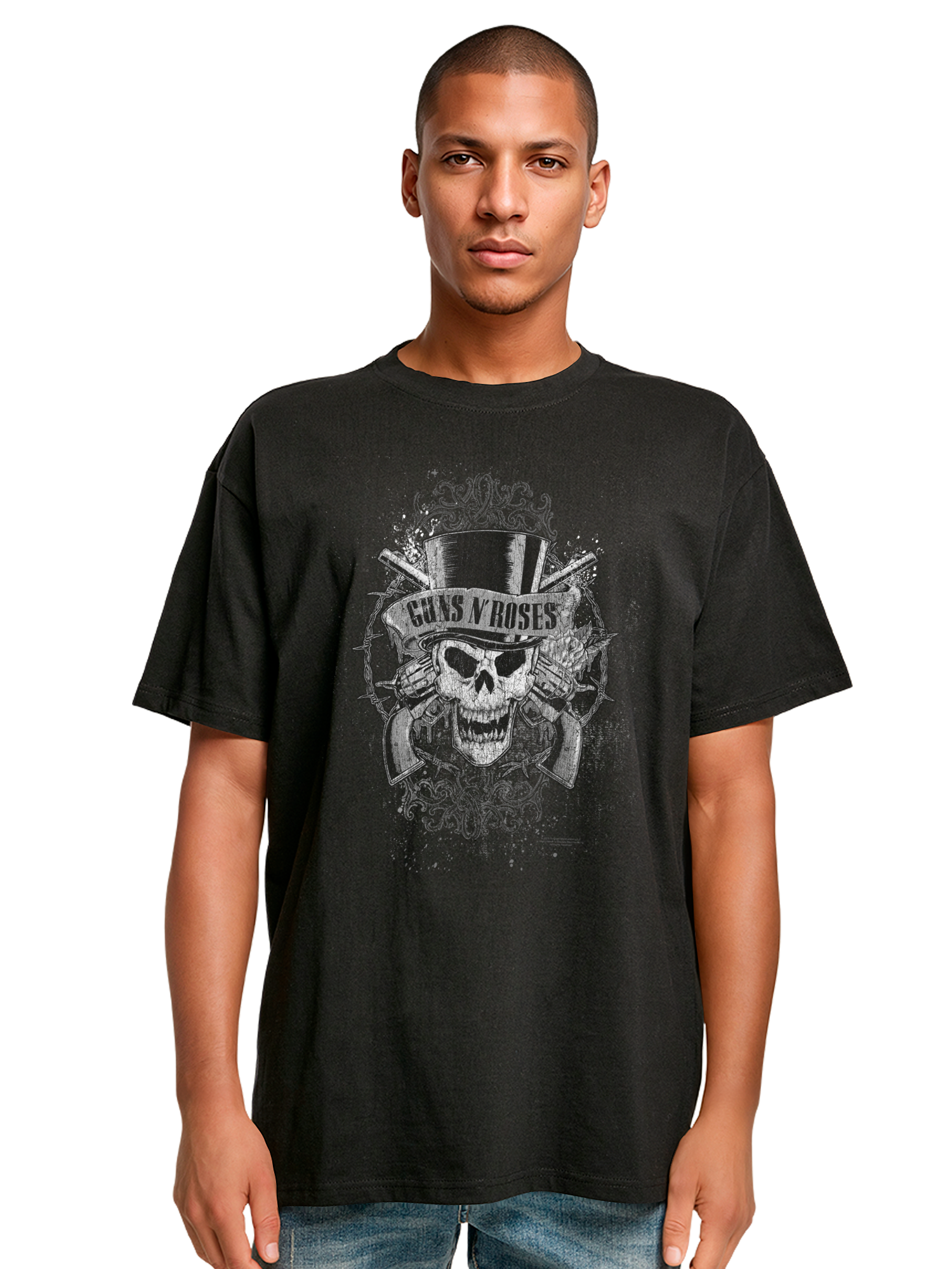 Guns N' Roses Faded Skull Heavy Oversize T-Shirt