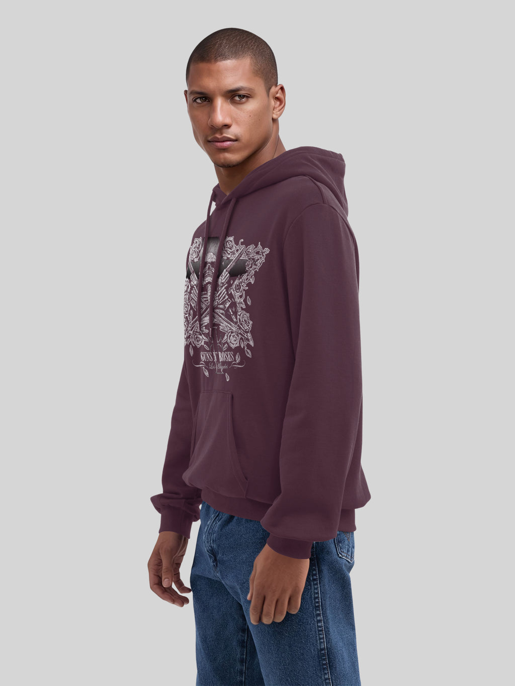 Guns N 'Roses Skeleton pistolas con blancos verdaderos | Sudadera con capucha regular para hombres