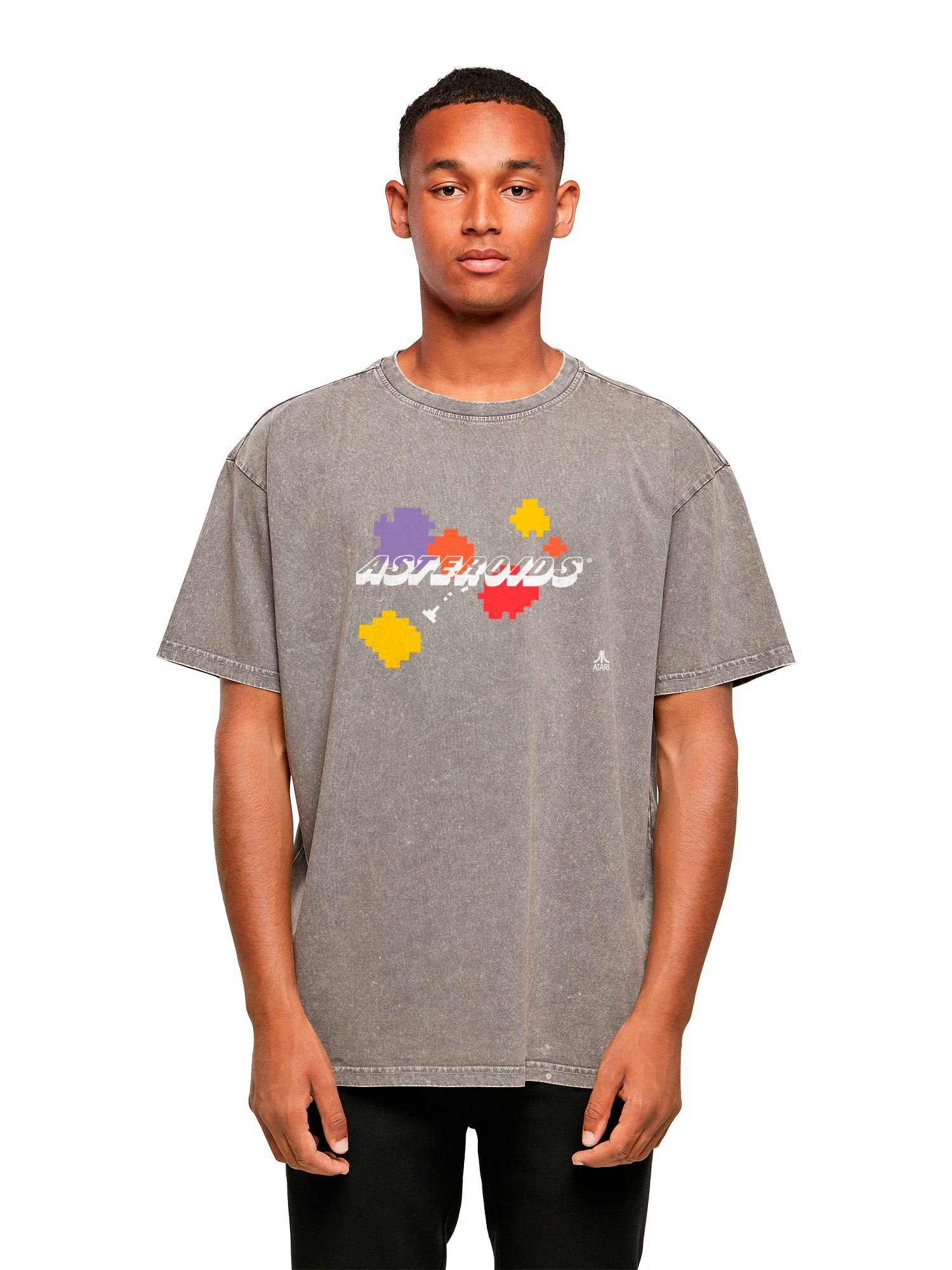 Atari Asteroids Retro Gameplay Acid Washed Oversize T-Shirt