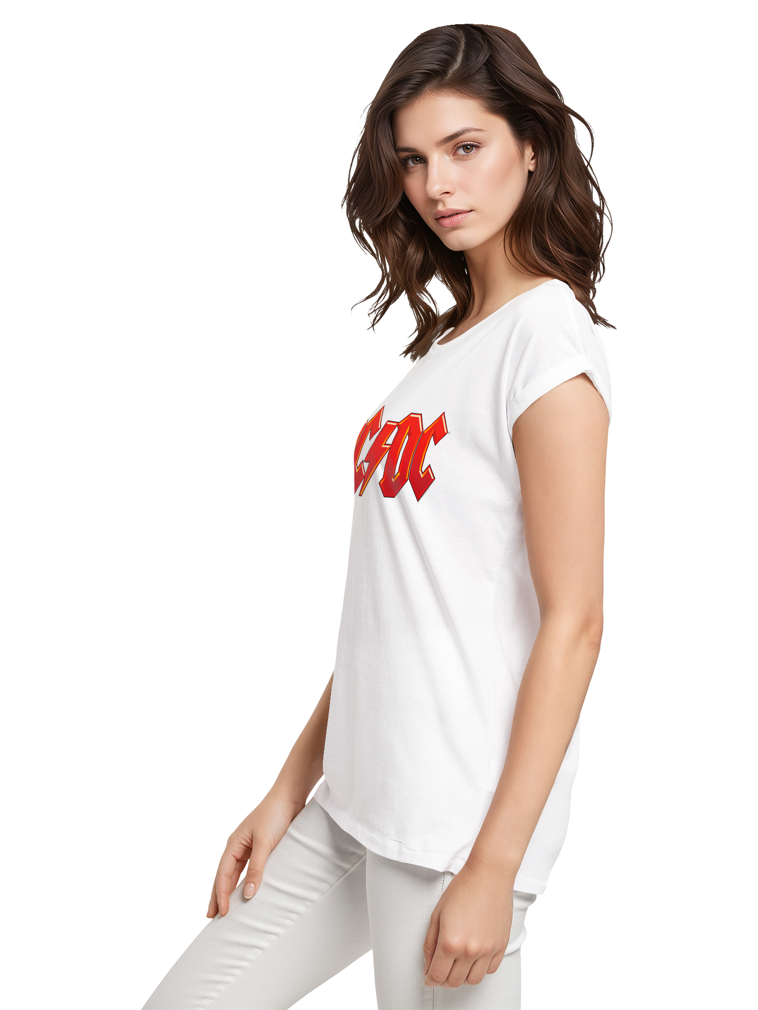 ACDC Dunkelrotes Logo Damen T-Shirt