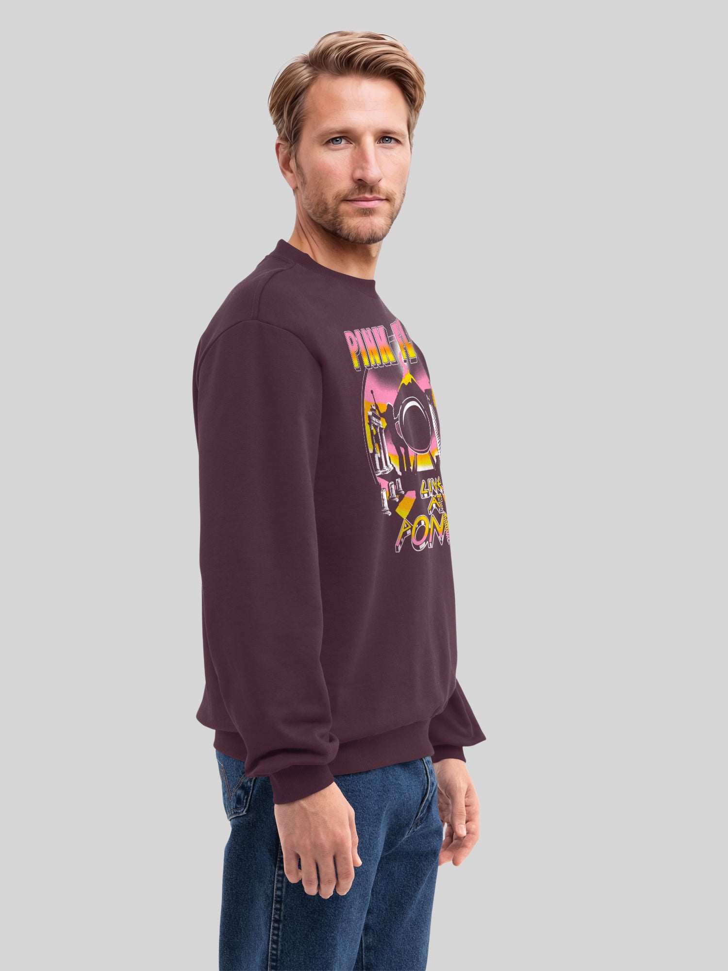 Pink Floyd Live At Pompeii Volcano Men's Organic Sweatshirt