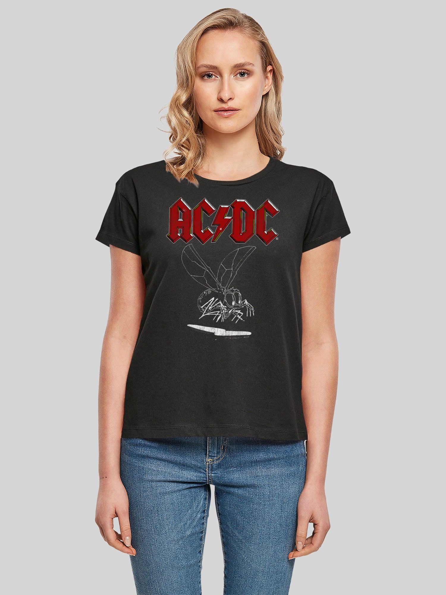 AC/DC Fly On The Wall 1985 Ladies Box T-Shirt