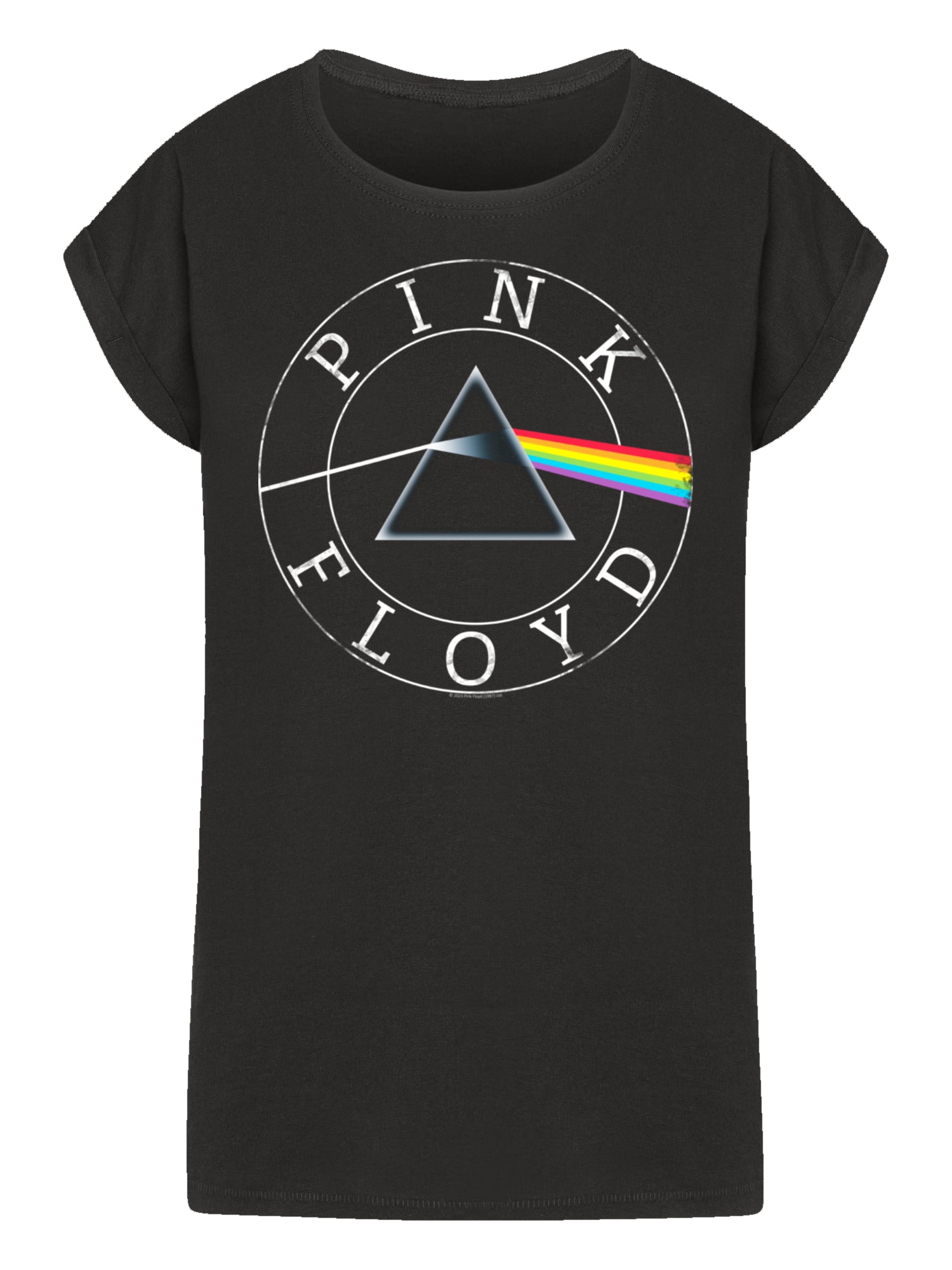 Logotipo de Pink Floyd Prism Circle con damas de hombro extendido