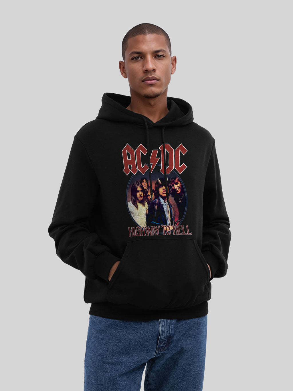 AC/DC Highway To Hell Circle Men's Organic Hoodie