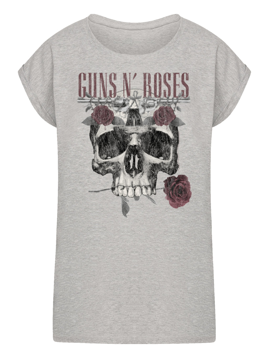 Guns N' Roses Damen T-Shirt mit Rosen-Totenkopf