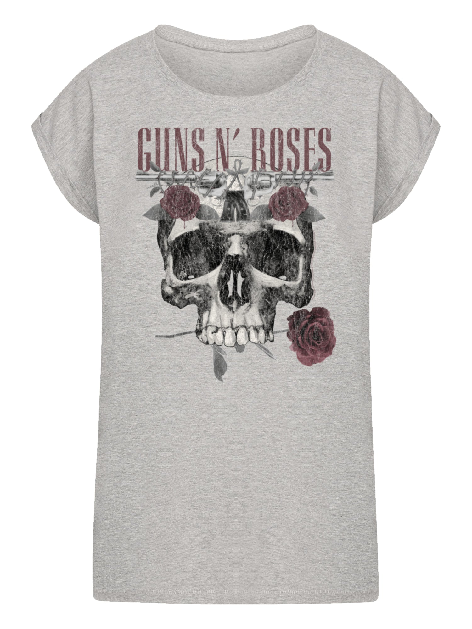 Guns N' Roses Damen T-Shirt mit Rosen-Totenkopf