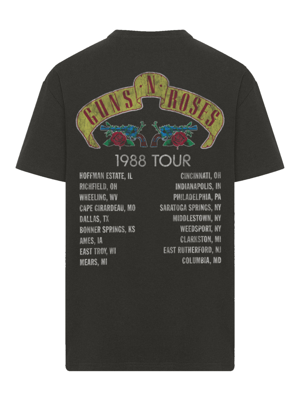 Guns N 'Roses 1988 Tour | Camiseta pesada de gran tamaño