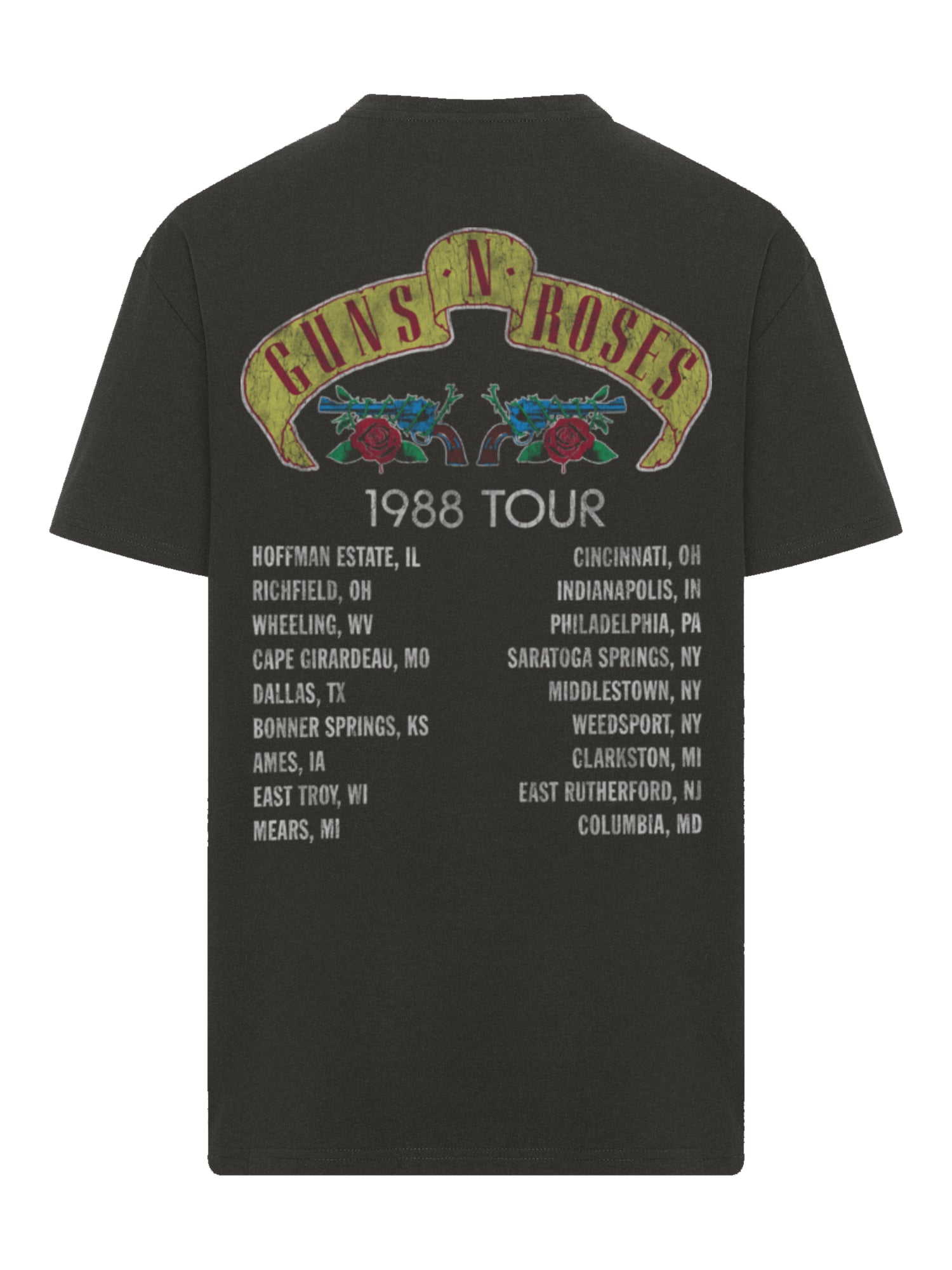 Guns N 'Roses 1988 Tour | Camiseta pesada de gran tamaño