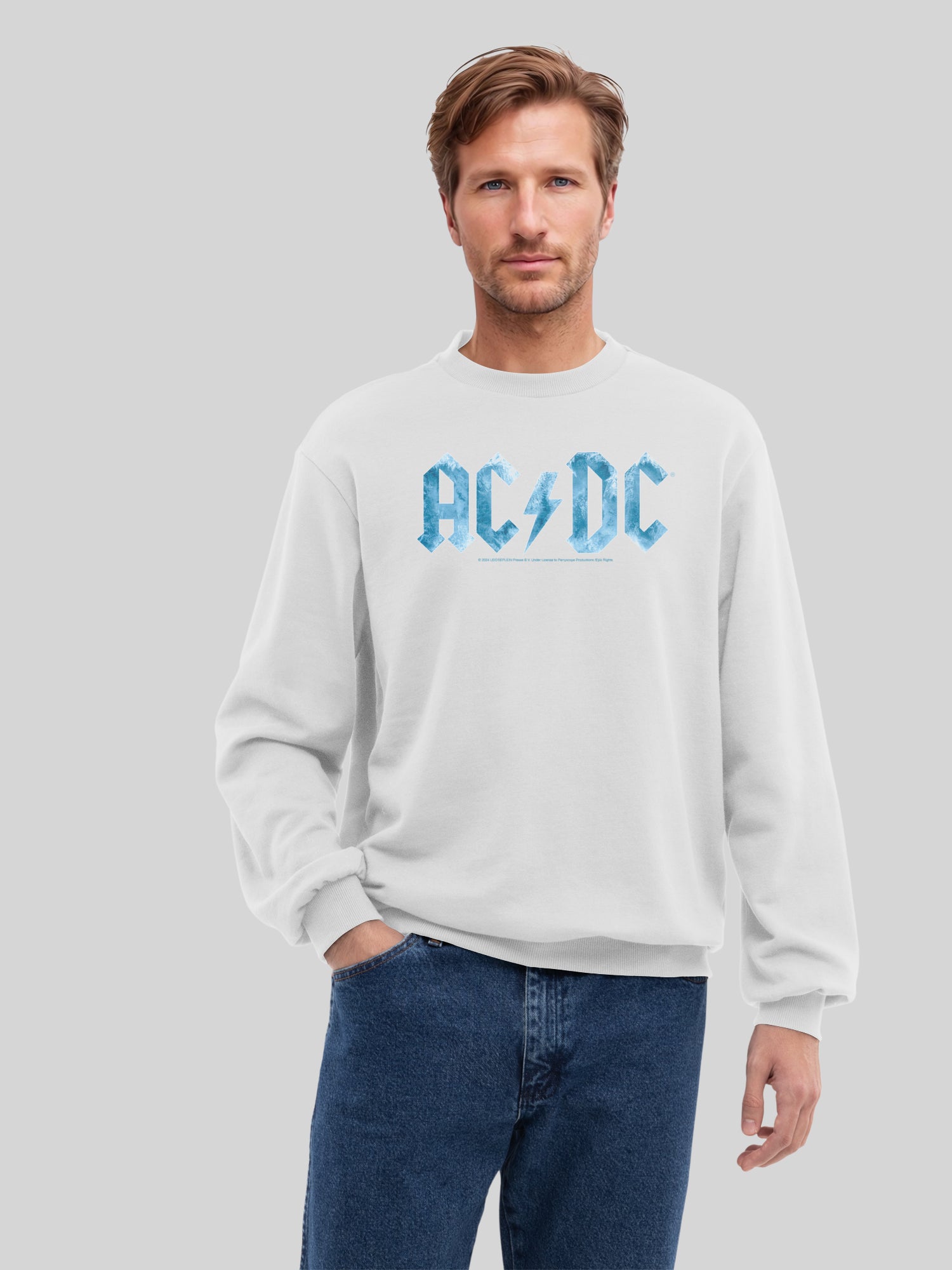 ACDC Blue Ice Logo avec True Blanks | Pull régulier pour hommes