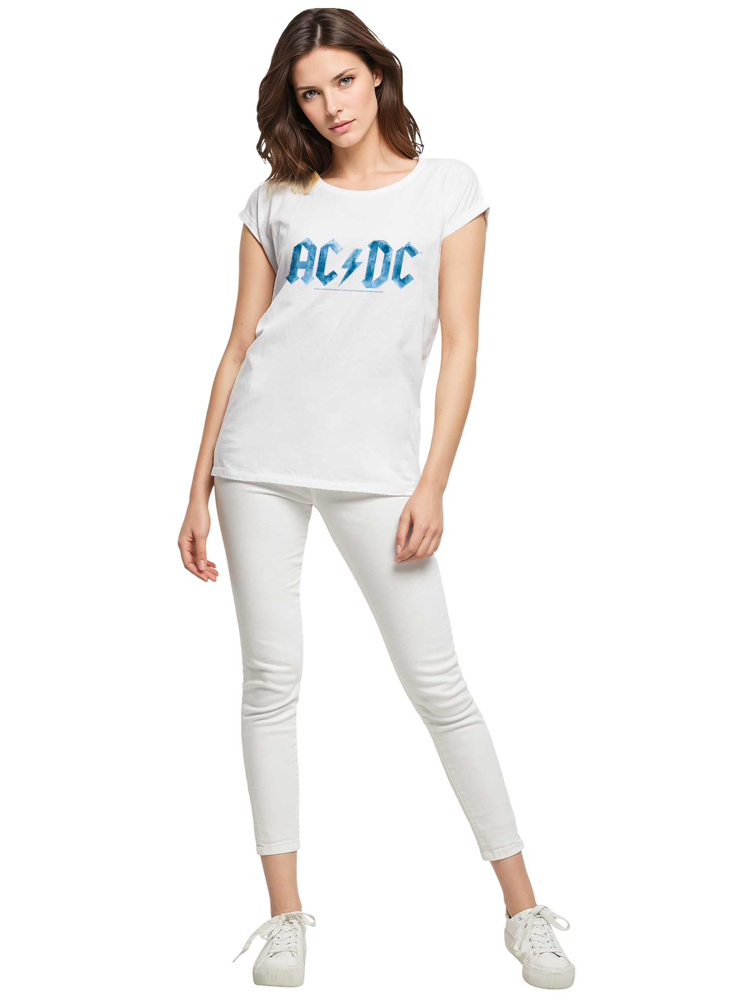 ACDC Blue Ice Logo Mesdames Tee étendu à l'épaule