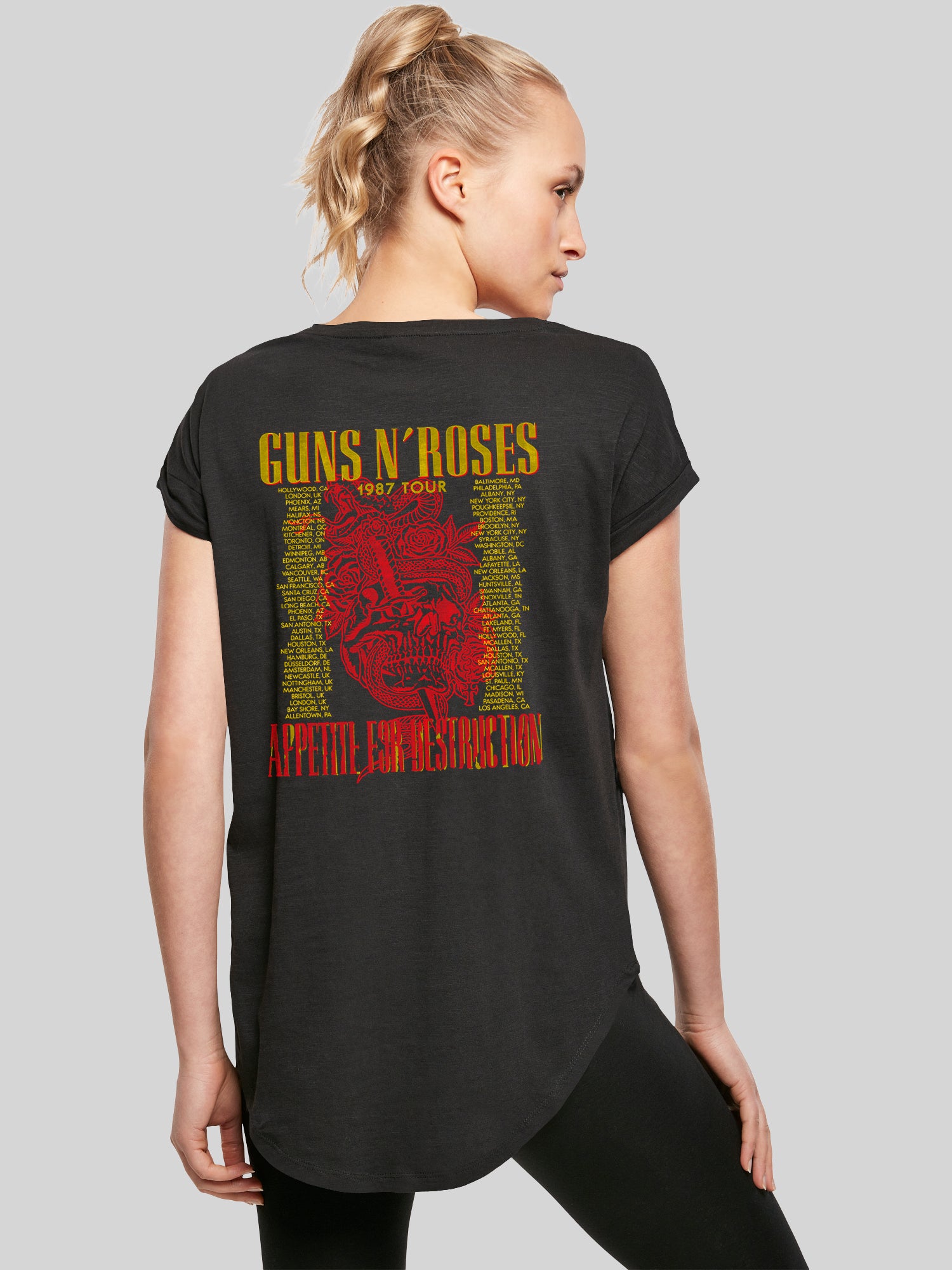 Guns N 'Roses 1987 Tour Vintage Concert Concert CONTTER | Camiseta de damas