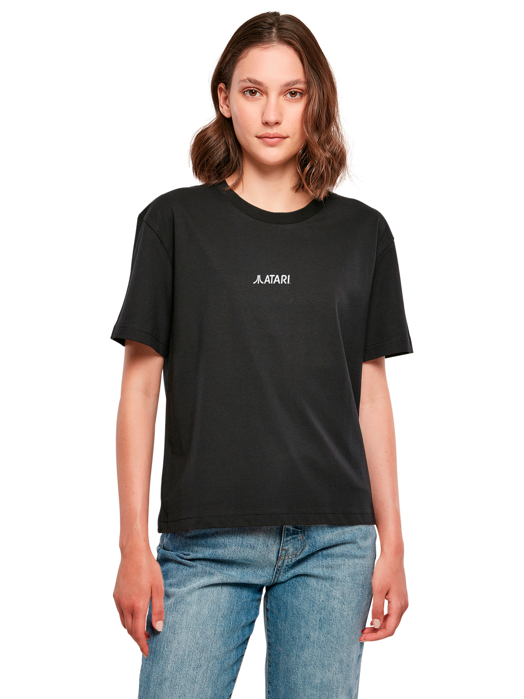 Atari Games Logo Retro Gaming Horizontal und Atari Gravitar Box Cover Damen Alltags-T-Shirt