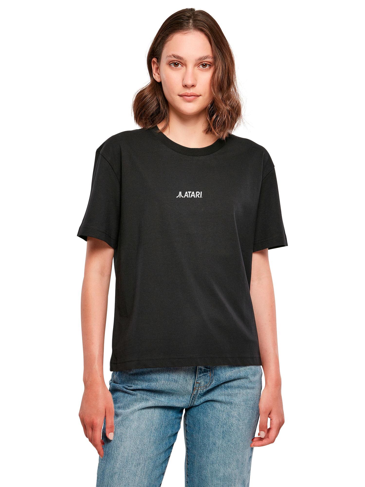 Atari Games Logo Retro Gaming Horizontal und Atari Gravitar Box Cover Damen Alltags-T-Shirt