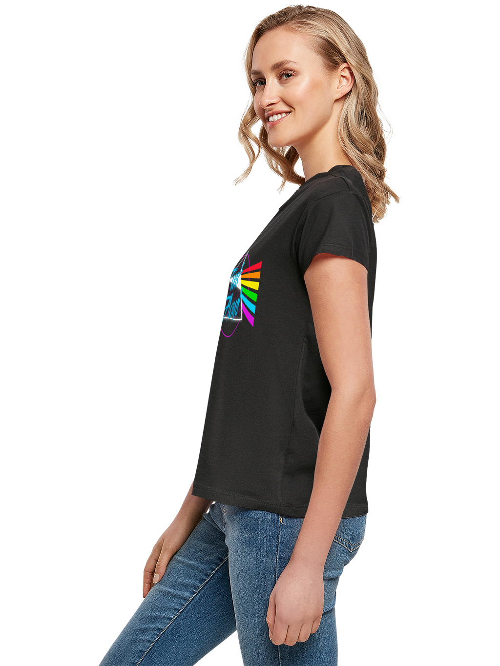 Pink Floyd Neon Dark Side With Ladies Box Tee