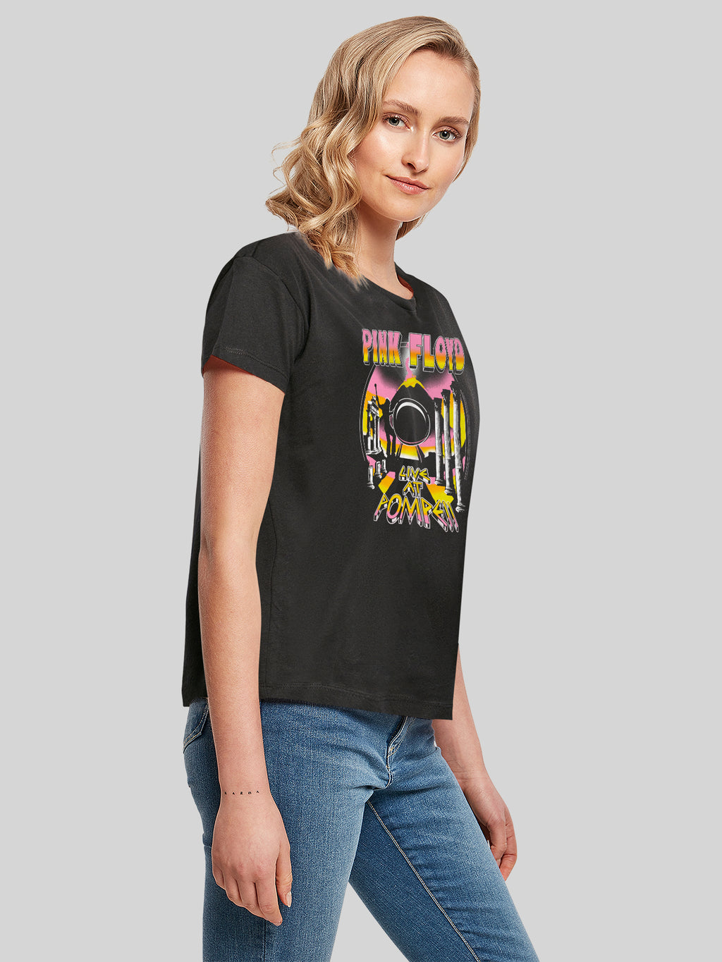 Pink Floyd Live At Pompeii Volcano Ladies Box T-Shirt