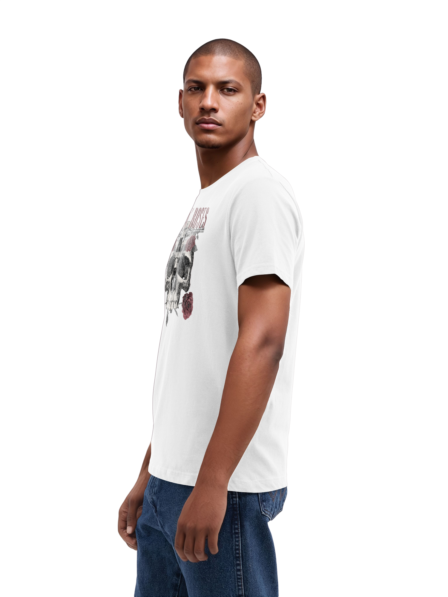Guns N' Roses Herren T-Shirt mit Rosen-Totenkopf