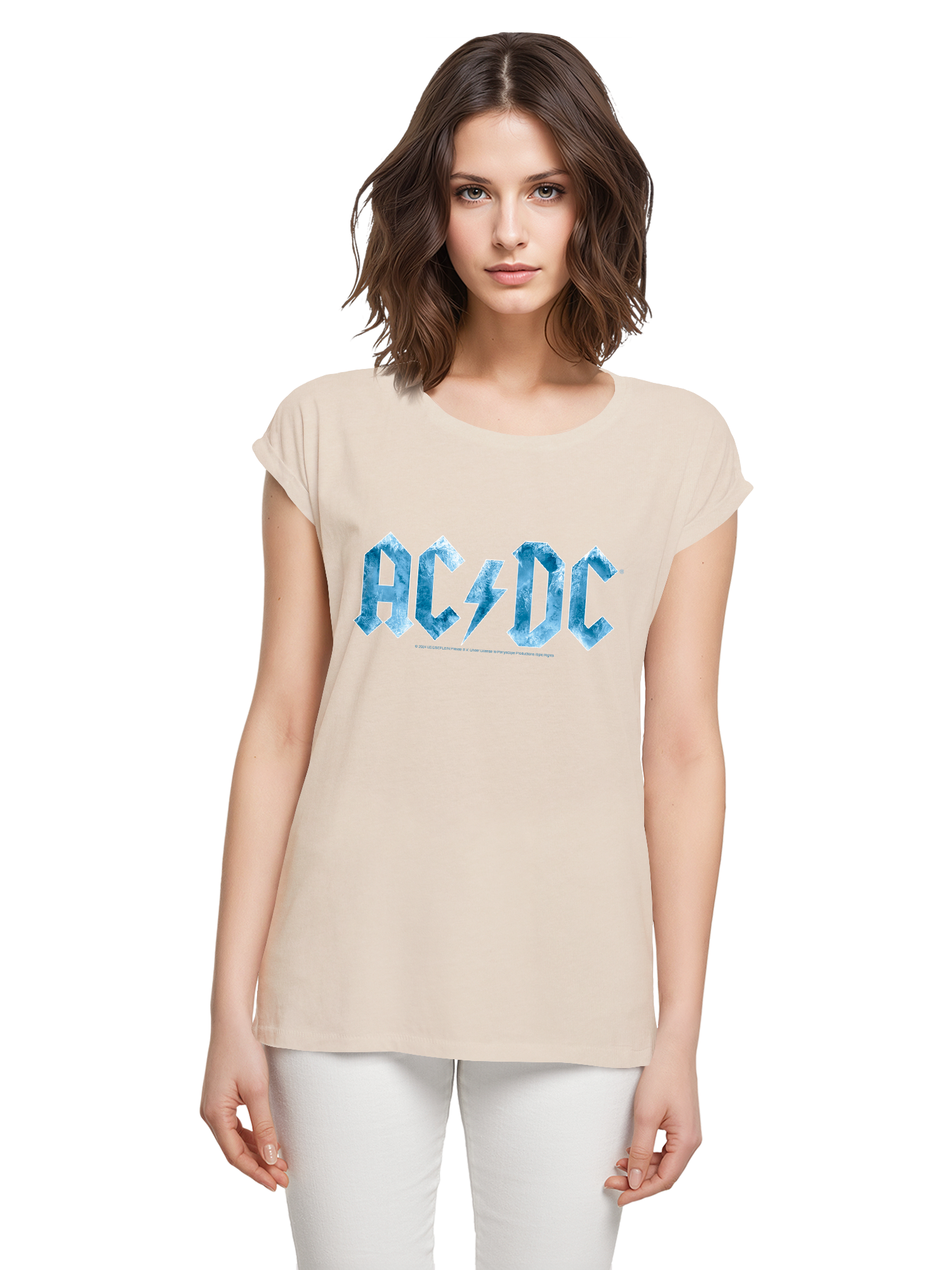 ACDC Blue Ice Logo Mesdames Tee étendu à l'épaule
