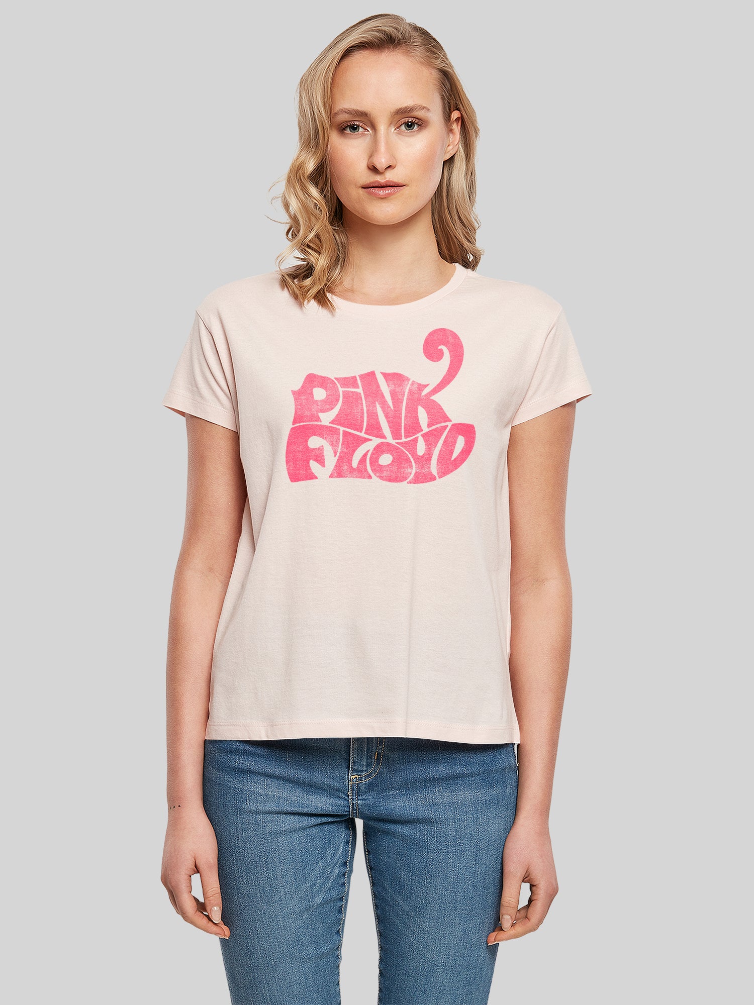 Pink Floyd Retro Logo Navy Ladies Box T-Shirt