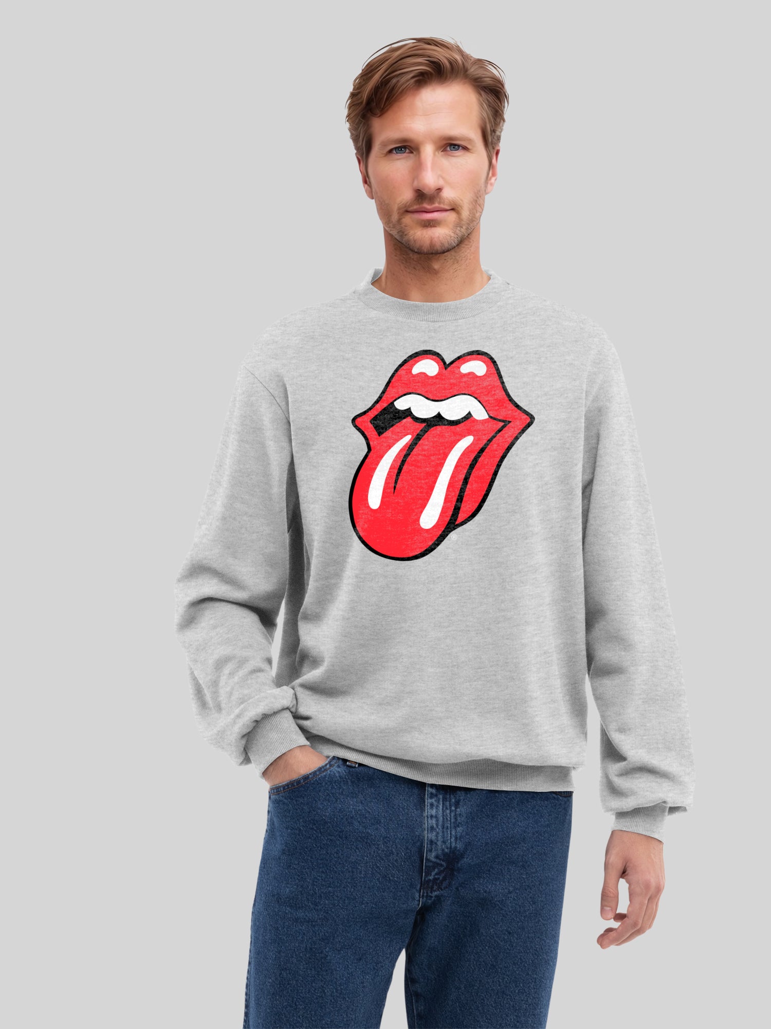 The Rolling Stones Classic Zungen BLK mit echten Blanks | Herrenpullover