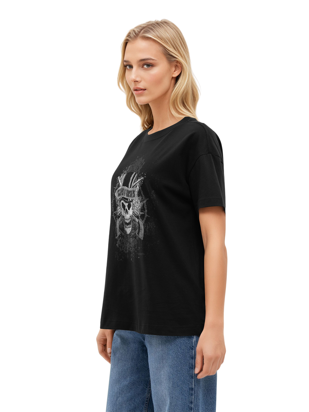 Guns N' Roses Faded Skull Oversized T-Shirt