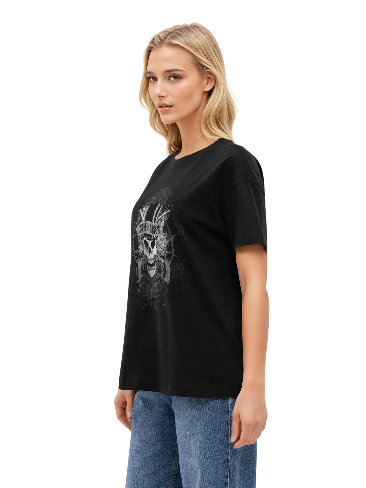 Guns N' Roses Faded Skull Oversized T-Shirt