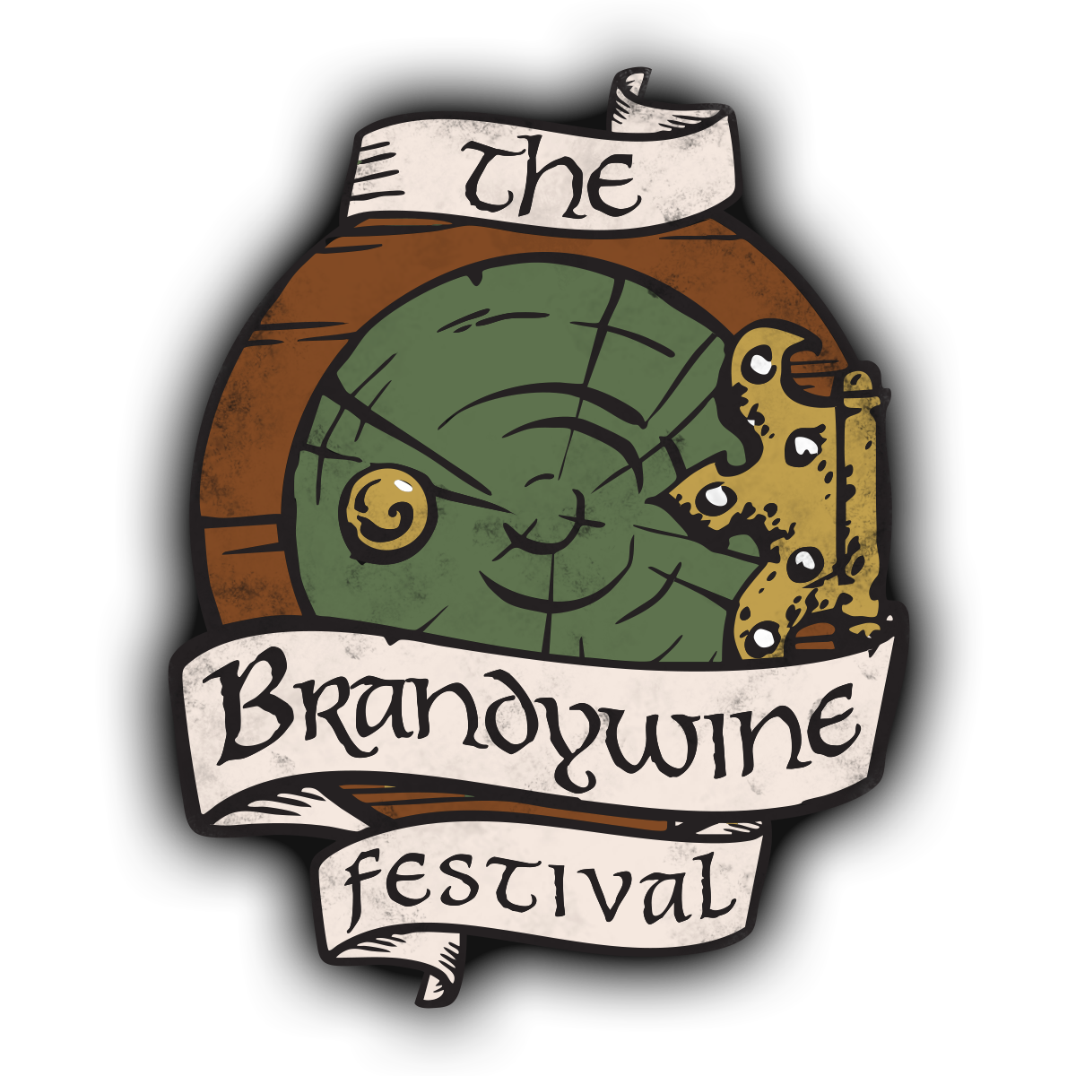 Brandywine Larp Festival Logo with a hobbit door design