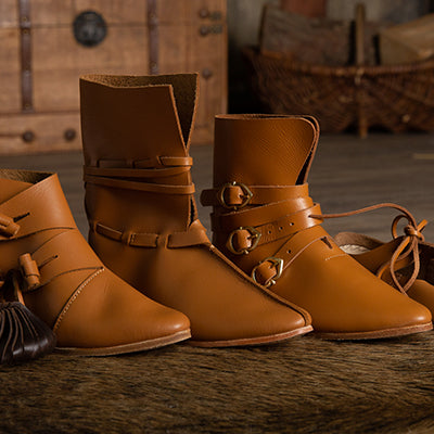 Medieval shoes in leather