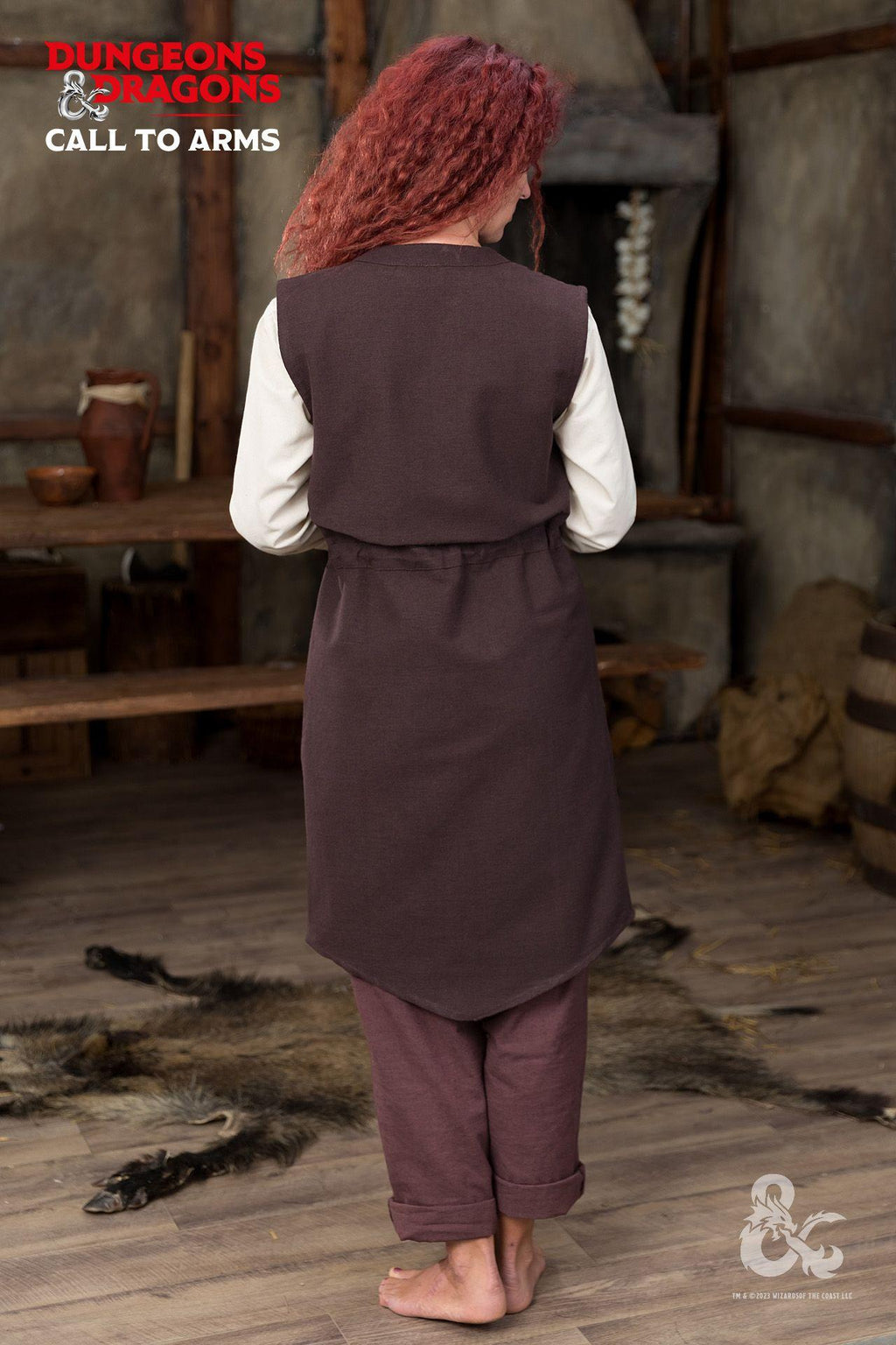 Chaleco largo marrón de druida de Dungeons & Dragons