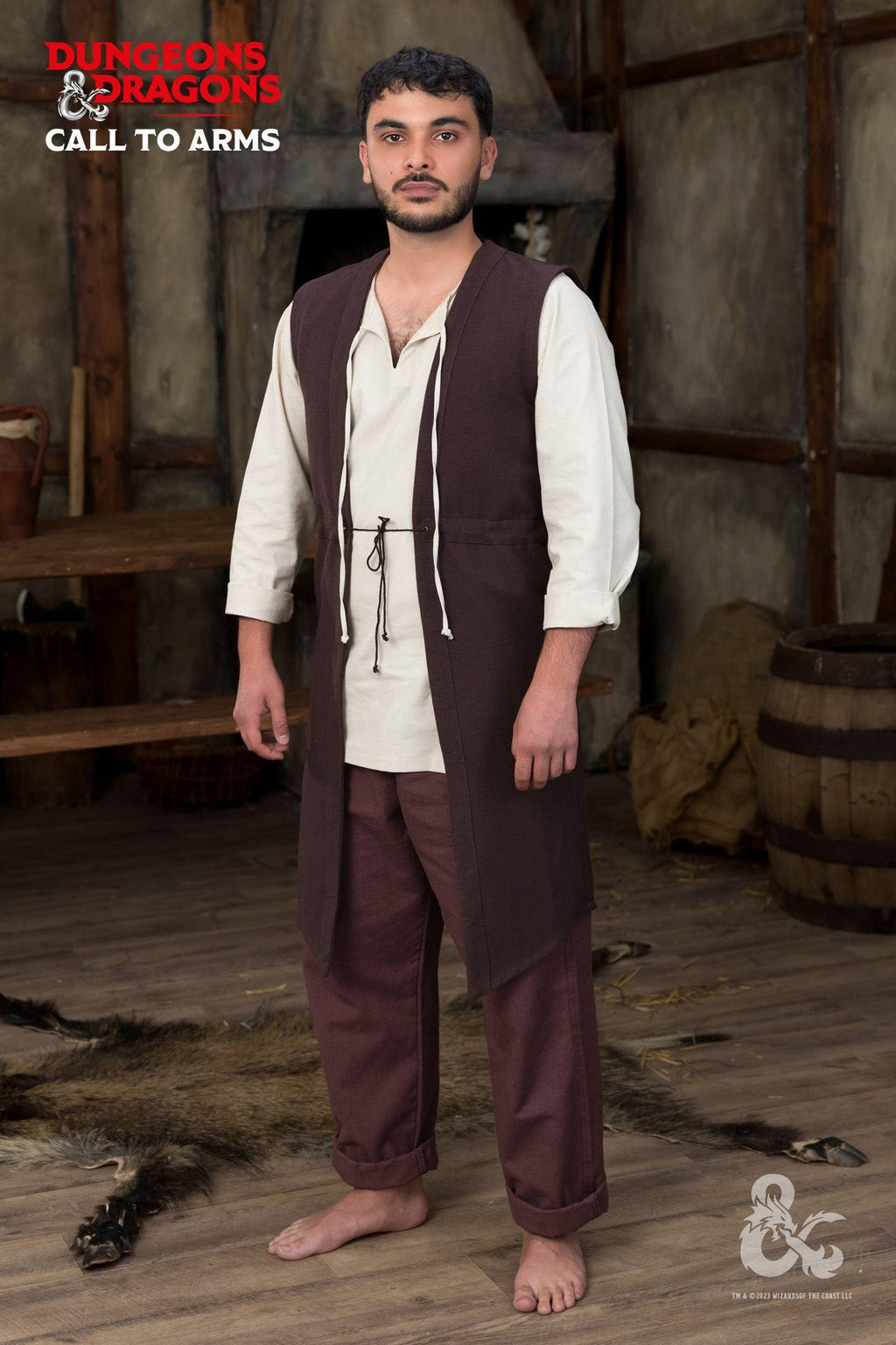 Chaleco largo marrón de druida de Dungeons & Dragons