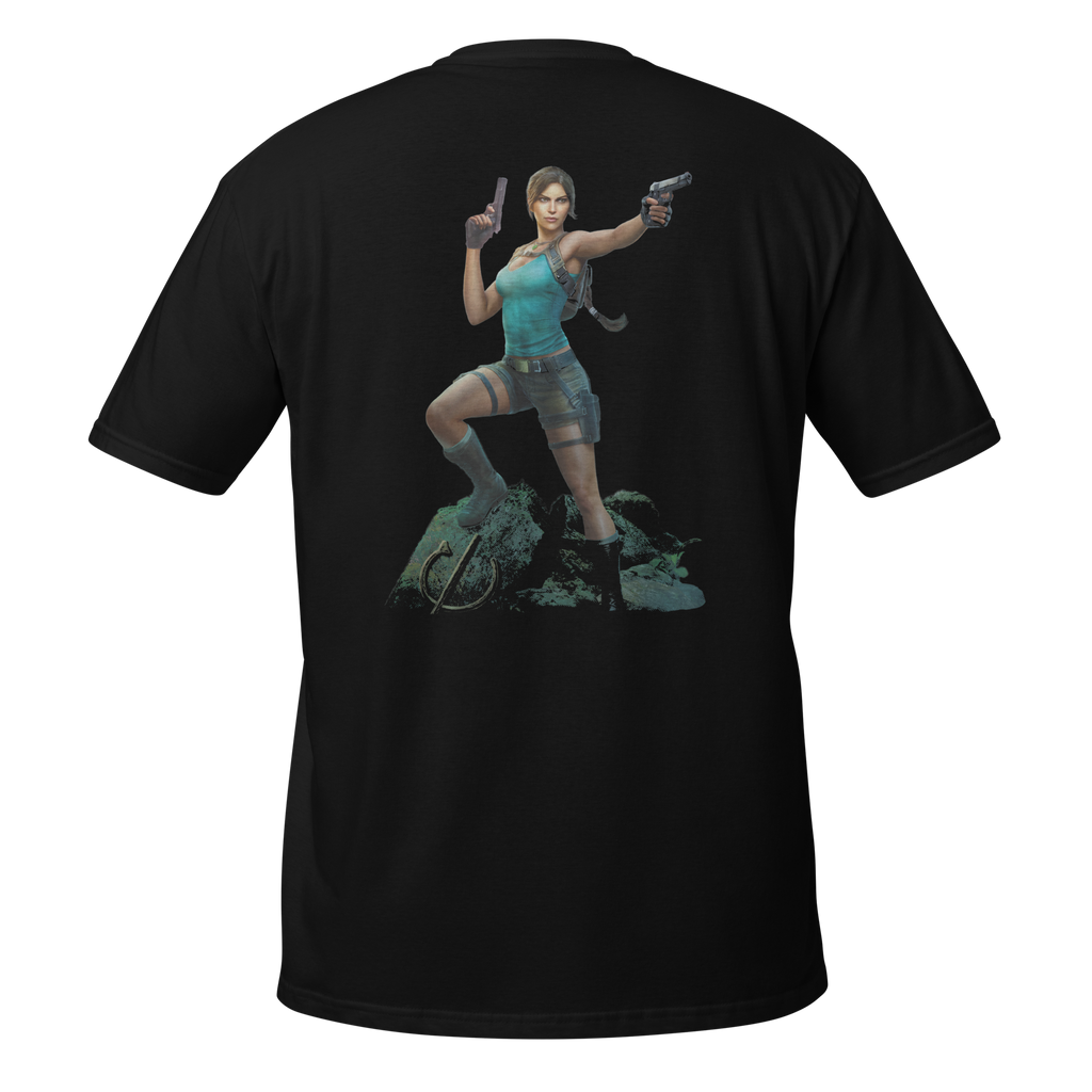 Legacy of Atlantis Lara Croft (Back) - Black T-Shirt