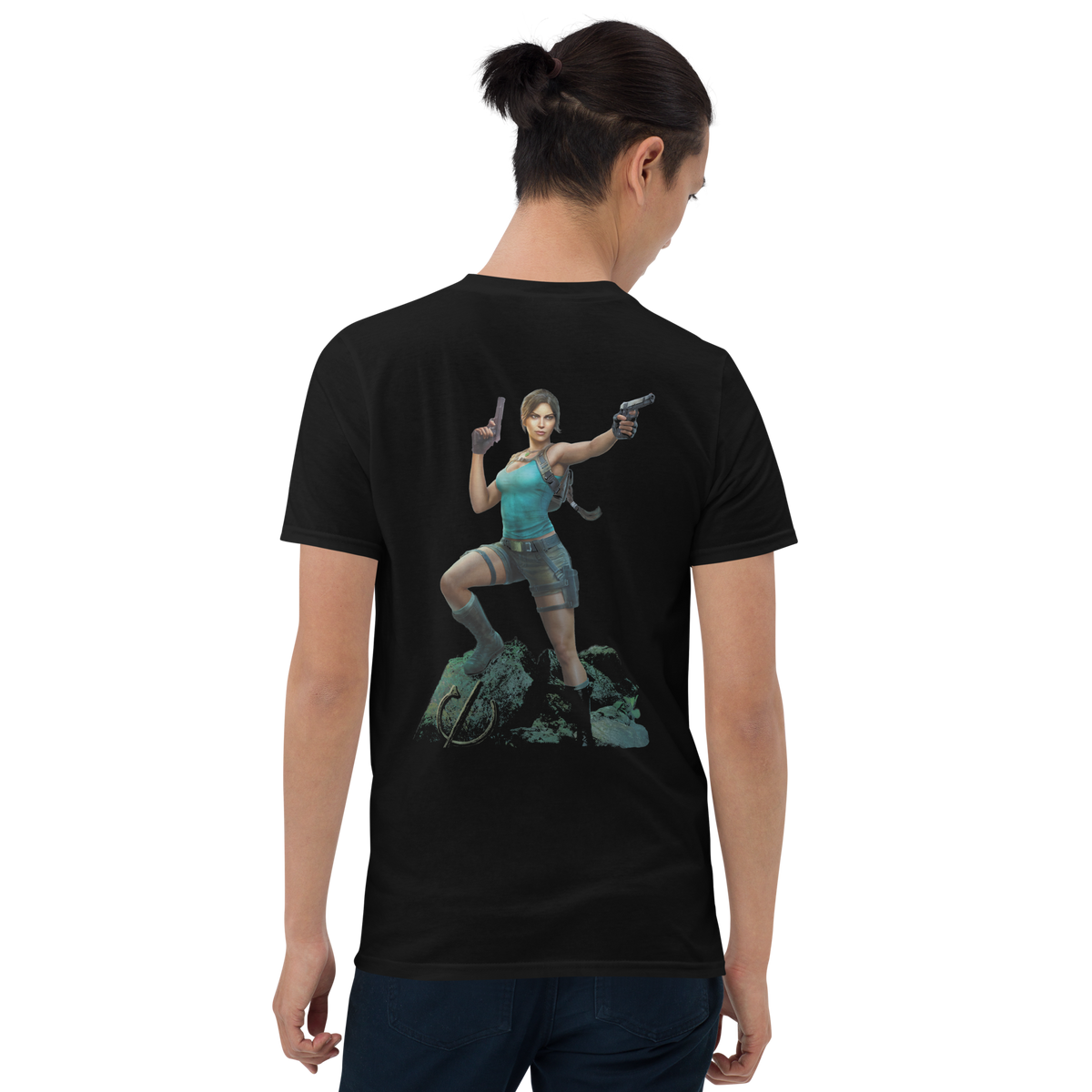 Legacy of Atlantis Lara Croft (Back) - Black T-Shirt