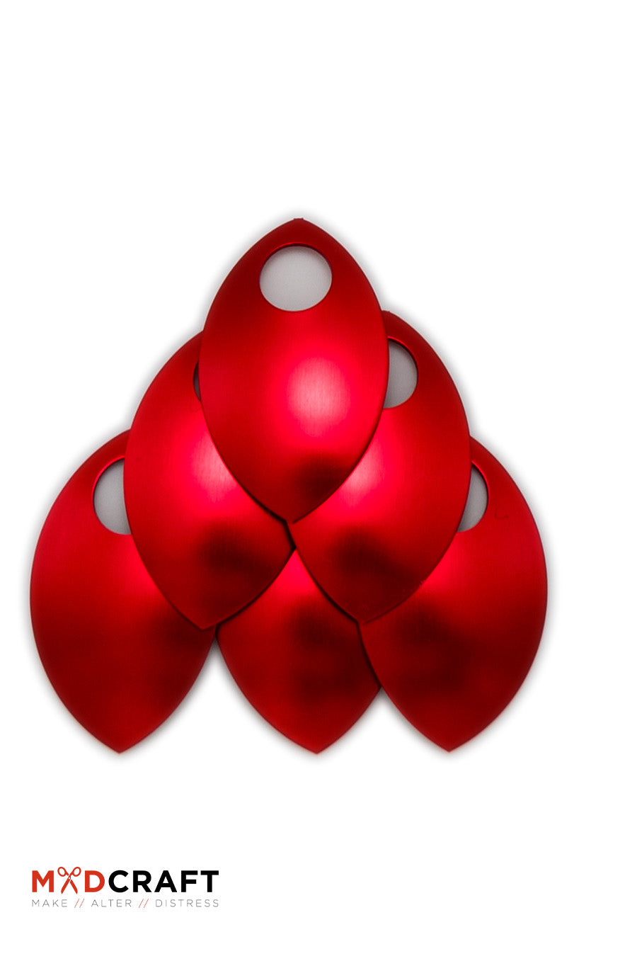 Escamas de aluminio rojo