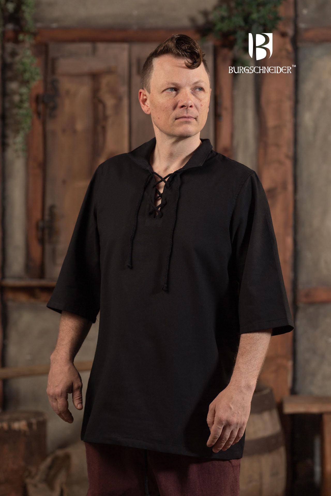 Sommer Schnürhemd Aton Schwarz