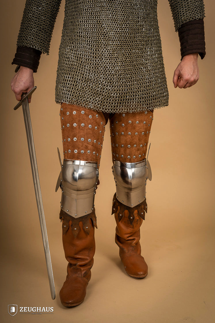 Splinted Leg Armour Suede Leather Brown