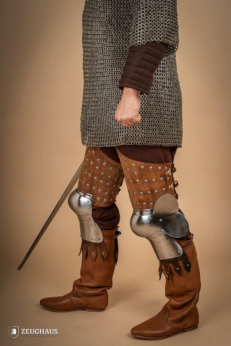 Splinted Leg Armour Suede Leather Brown