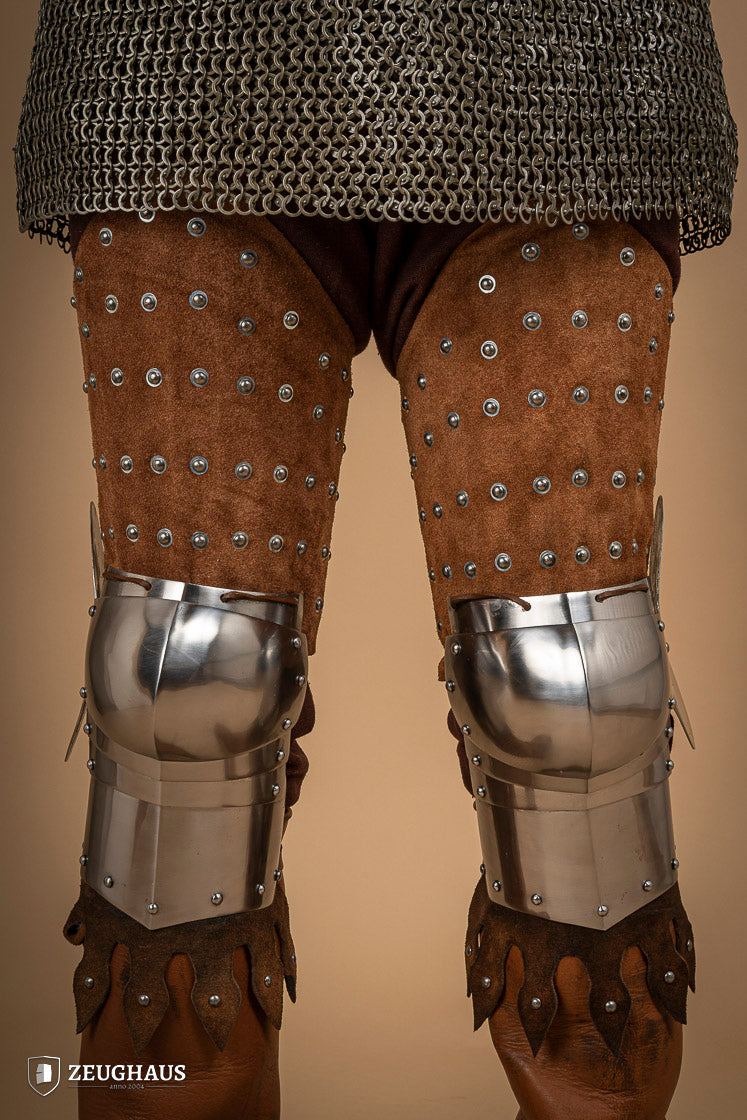 Splinted Leg Armour Suede Leather Brown