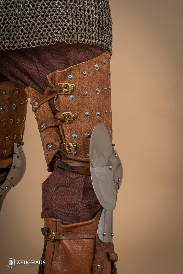 Splinted Leg Armour Suede Leather Brown