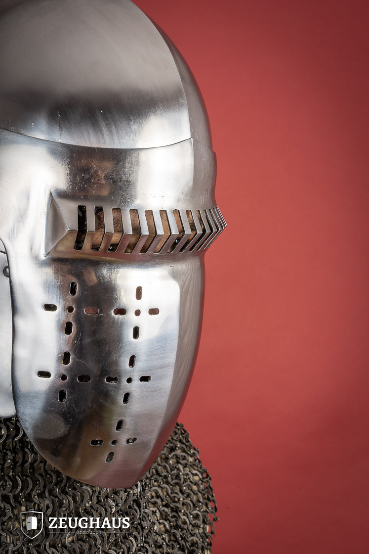 Bascinet Helmet 14th Cent. 2mm Polished