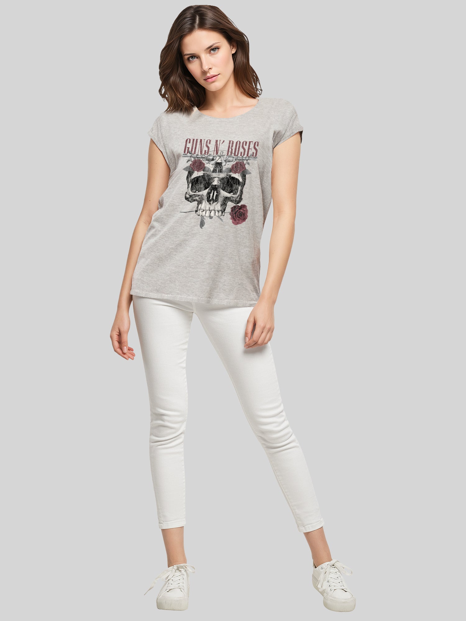 Guns N' Roses Damen T-Shirt mit Rosen-Totenkopf