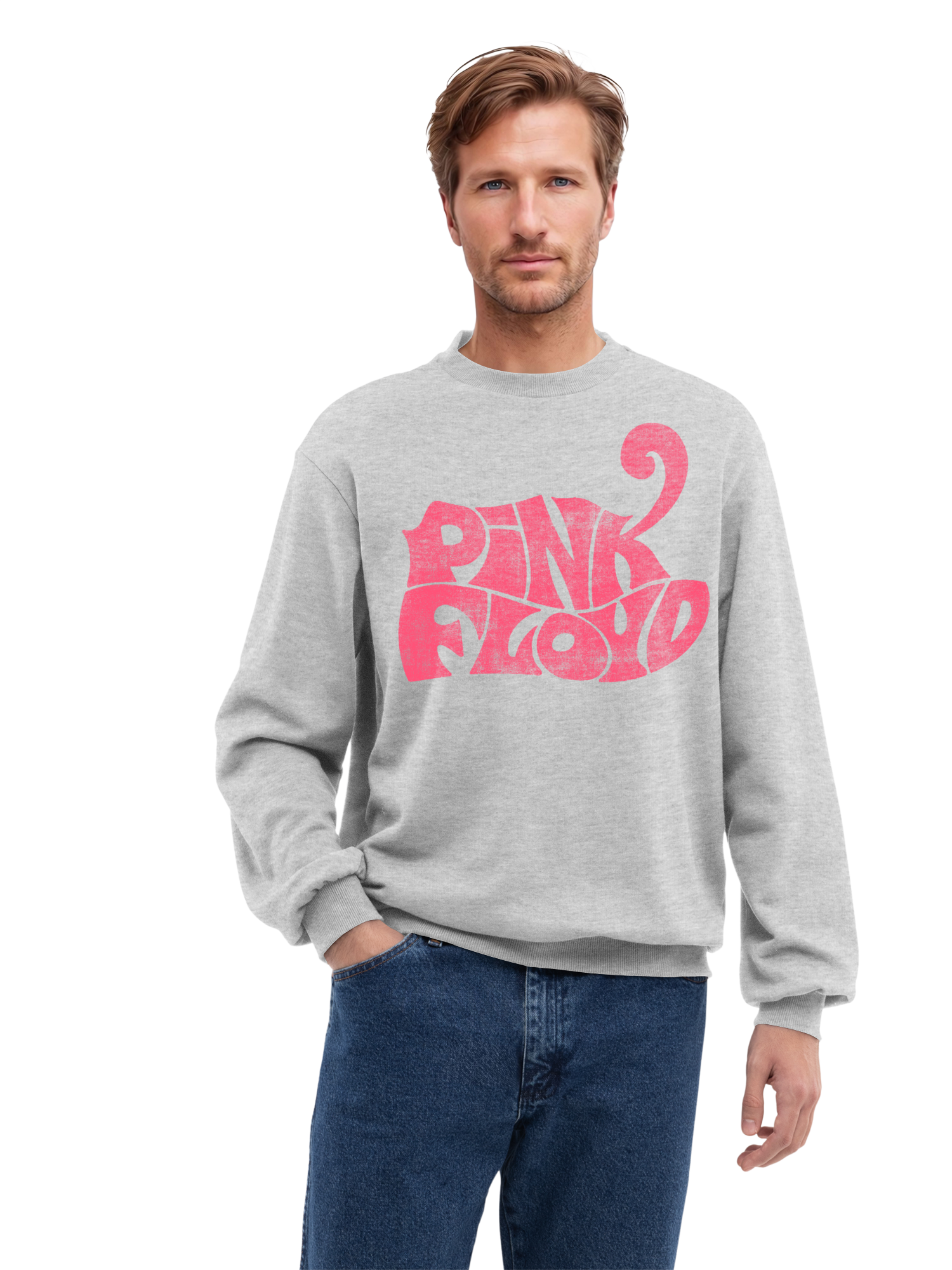 Pink Floyd Retro Logo Navy Men's Organic Sweatshirt