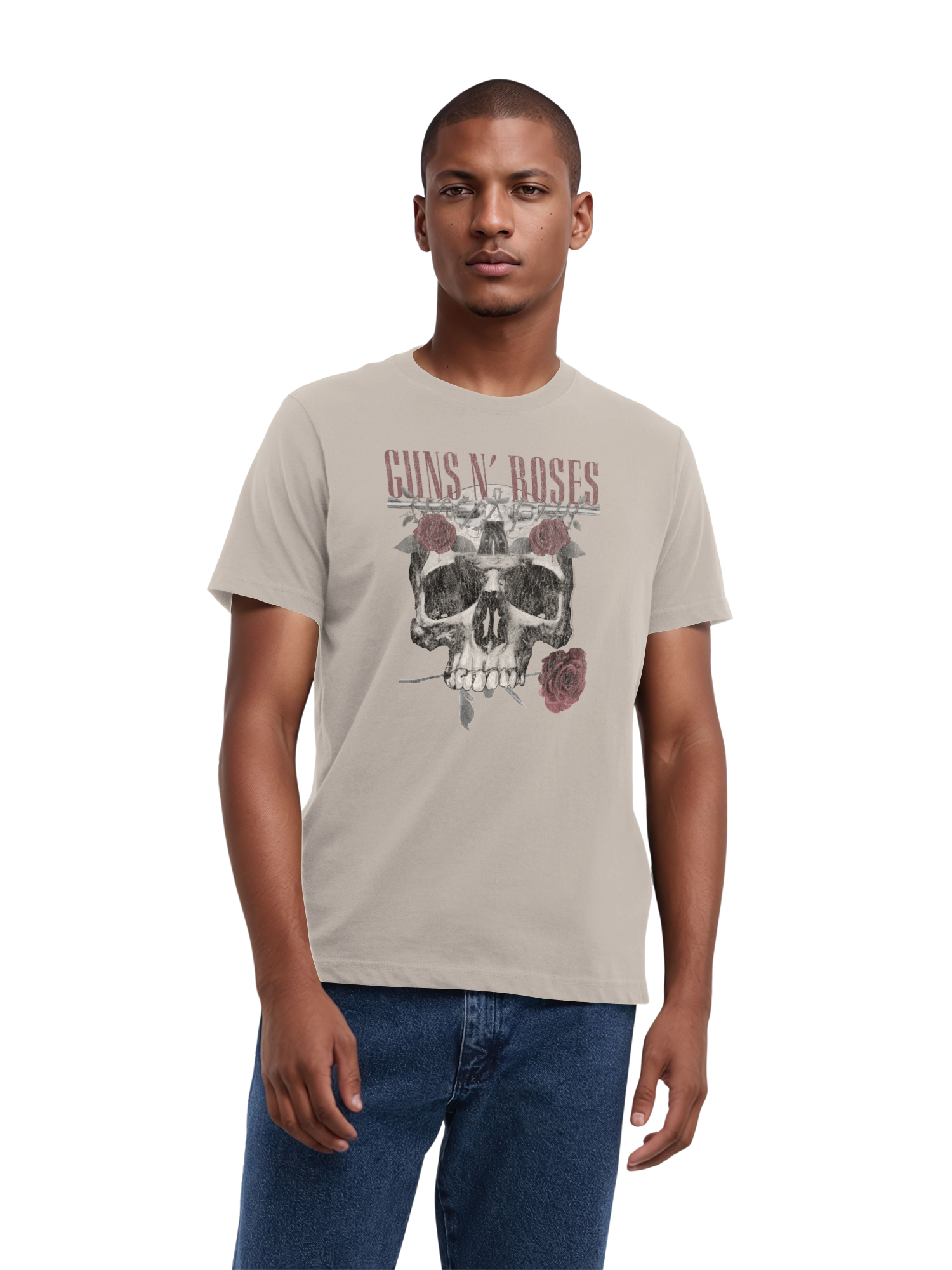 Guns N' Roses Herren T-Shirt mit Rosen-Totenkopf