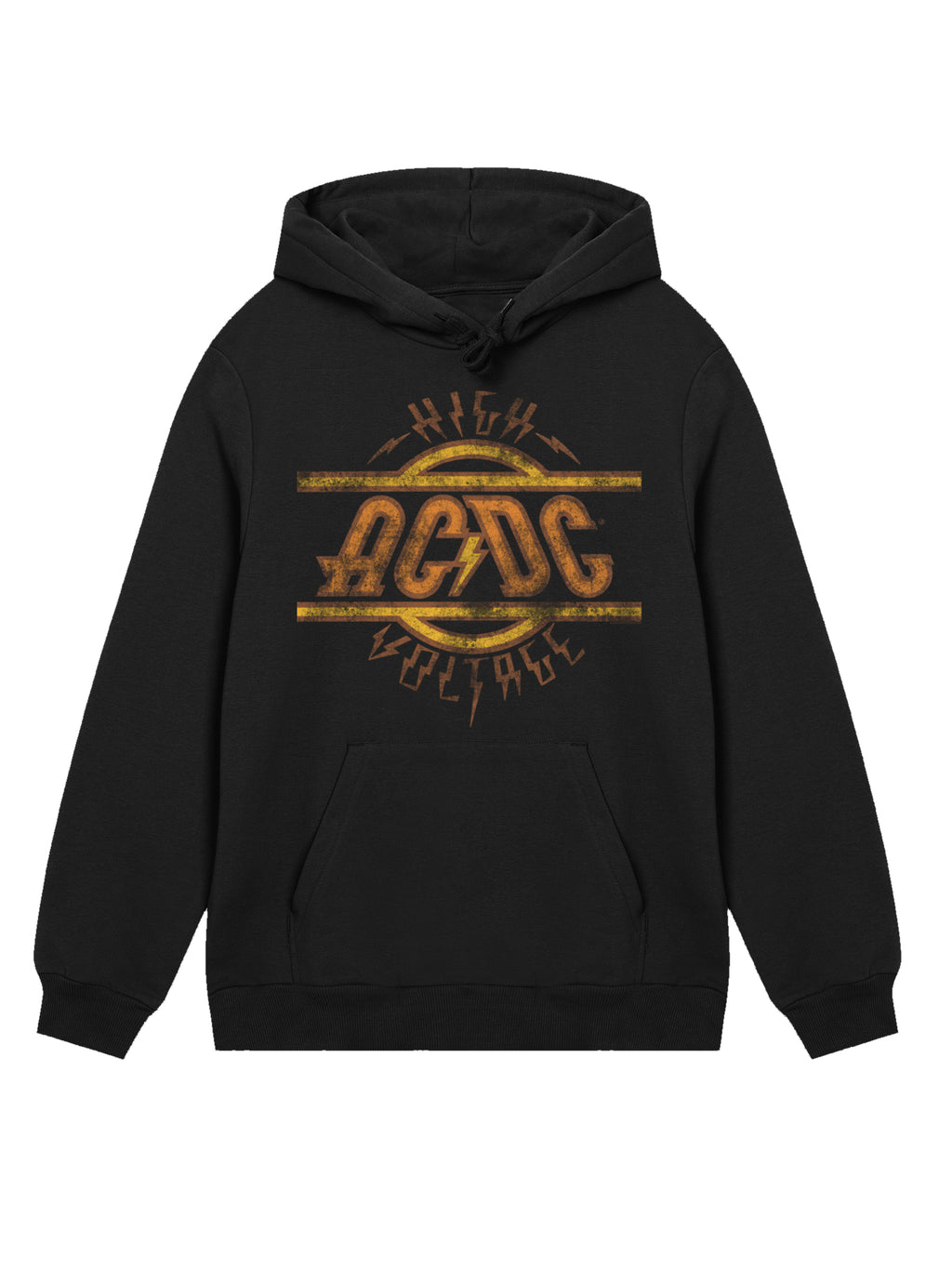 AC/DC High Voltage Logo Distressed Men's Organic Hoodie