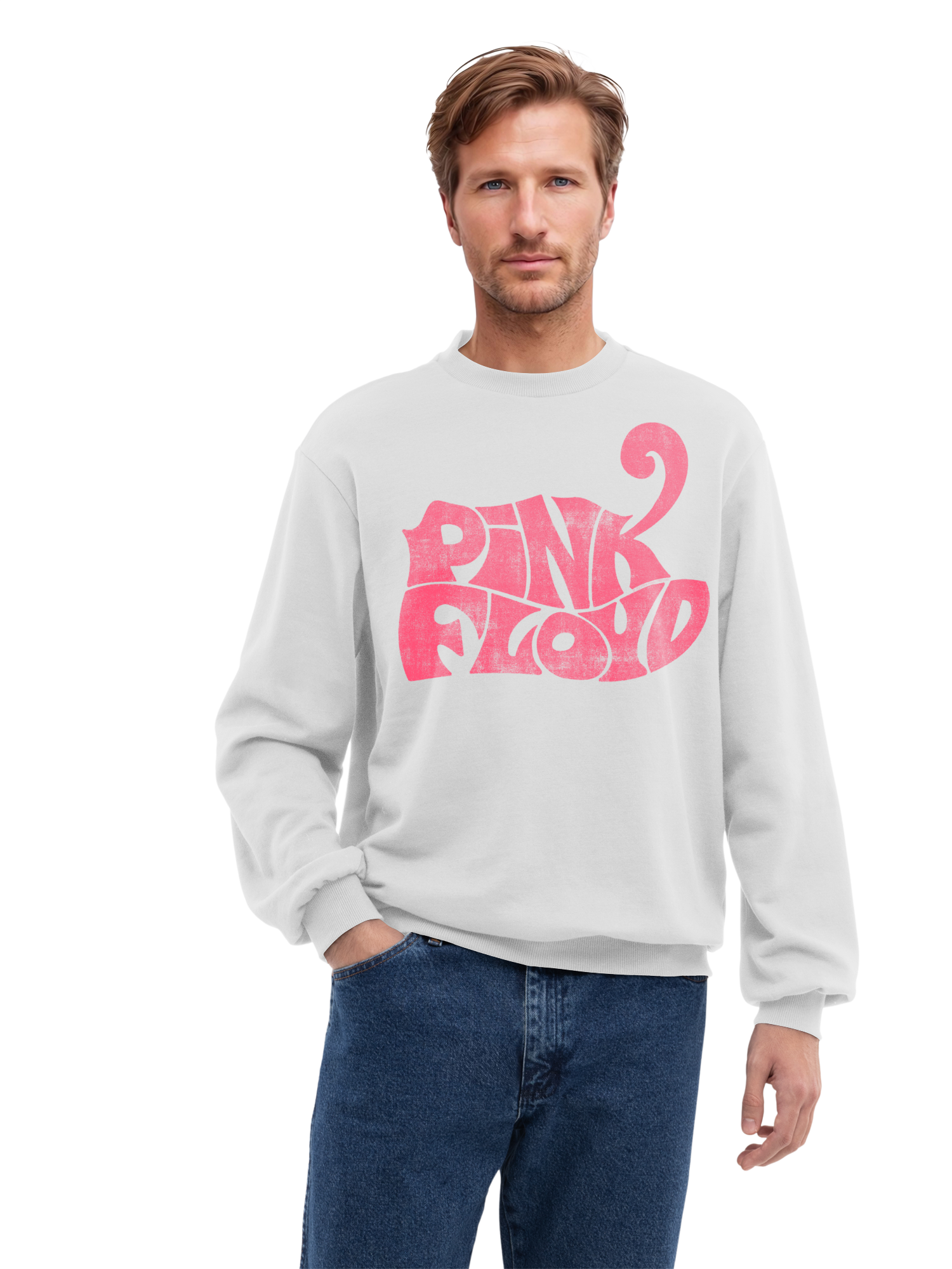 Pink Floyd Retro Logo Navy Men's Organic Sweatshirt