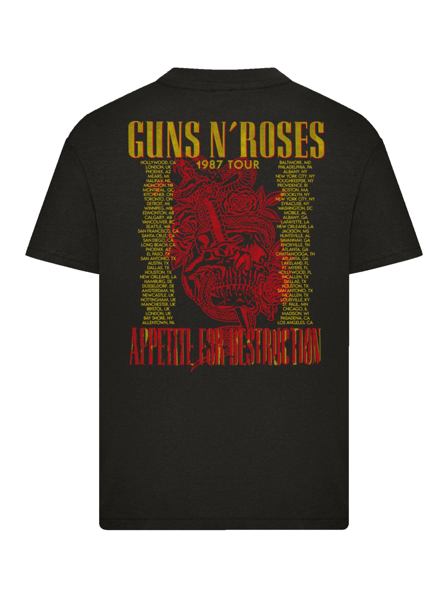 Guns N 'Roses 1987 Tour Vintage Concert Concert CONTTER | Camiseta para niños