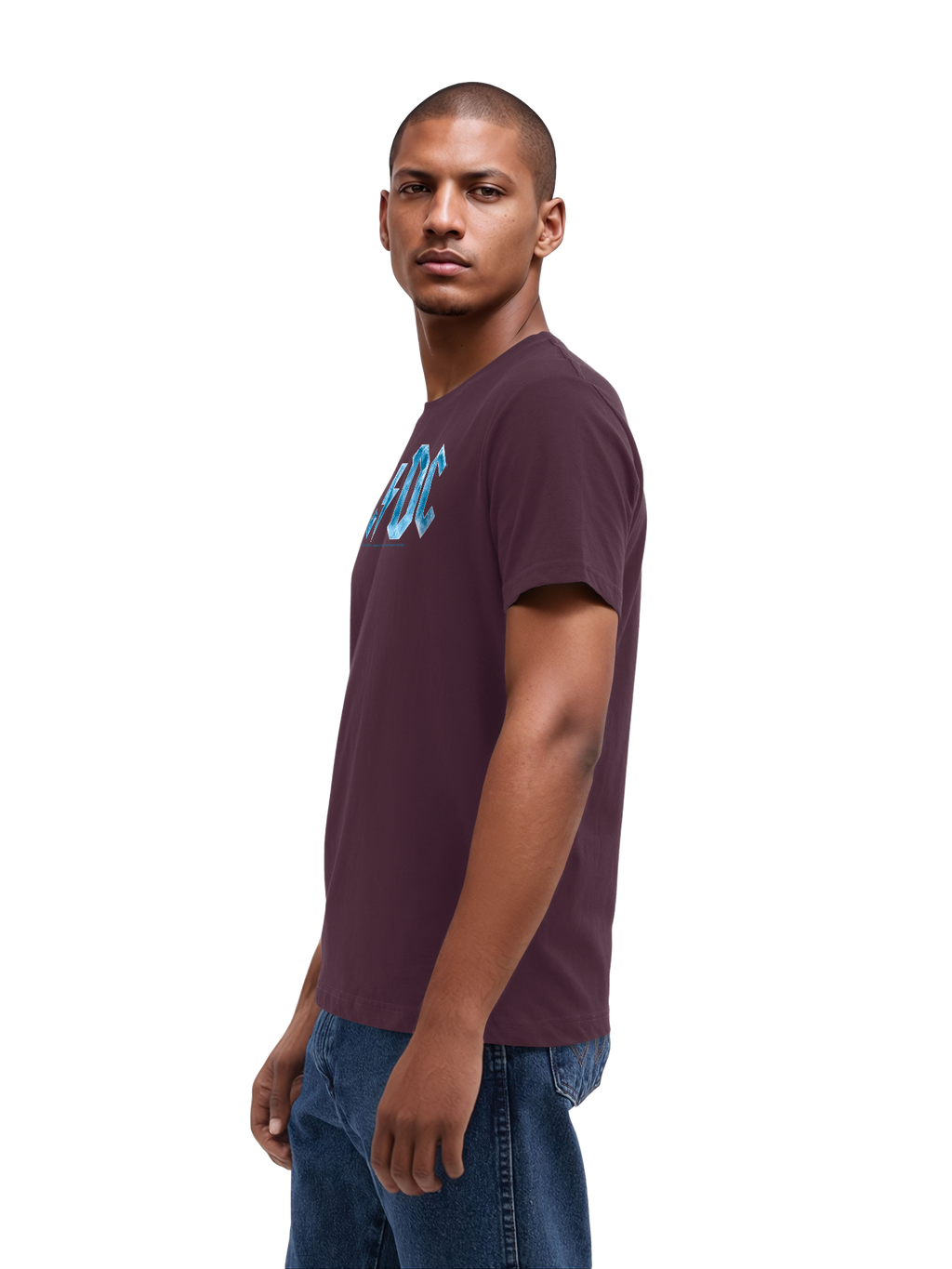 ACDC Herren T-Shirt mit blauem Eis-Logo