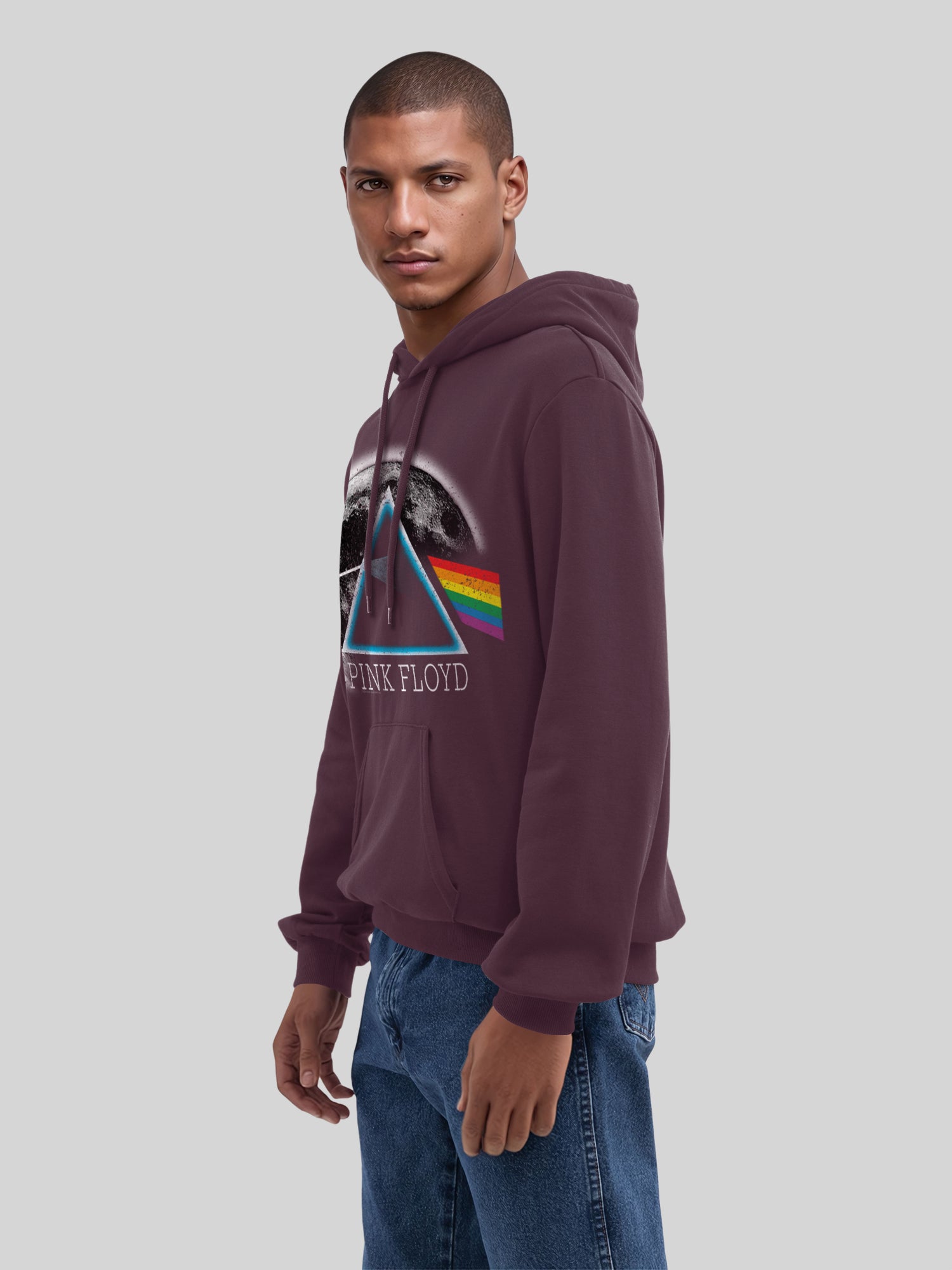 Pink Floyd Dark Side of The Moon Distressed Moon Herren Kapuzenpullover