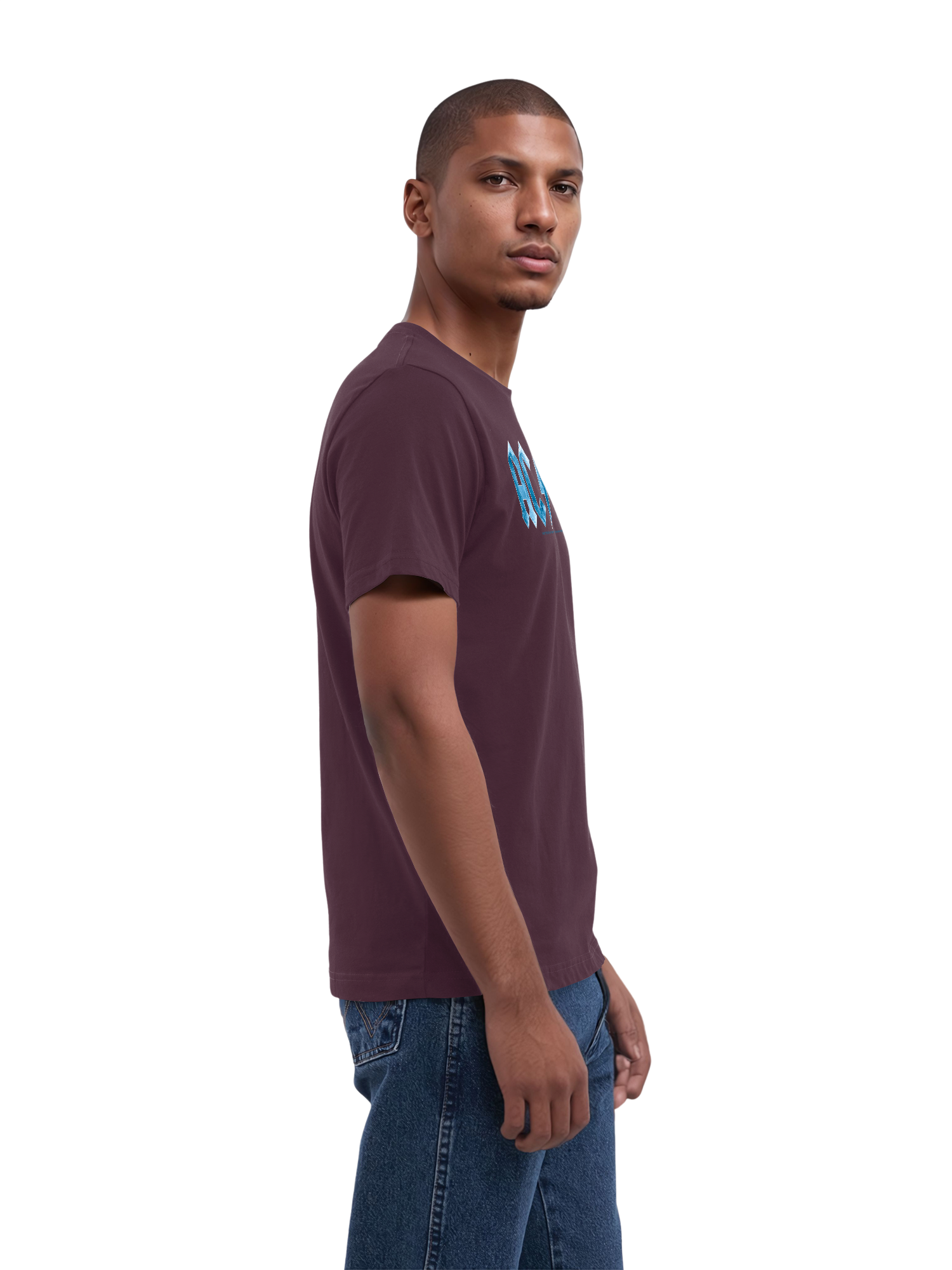 ACDC Herren T-Shirt mit blauem Eis-Logo